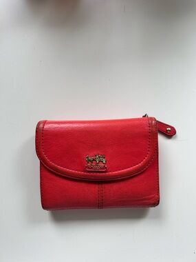 Vintage Coach Red Leather Wallet